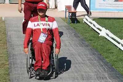 Barrierefreier Zugangsweg und Rasenschutz